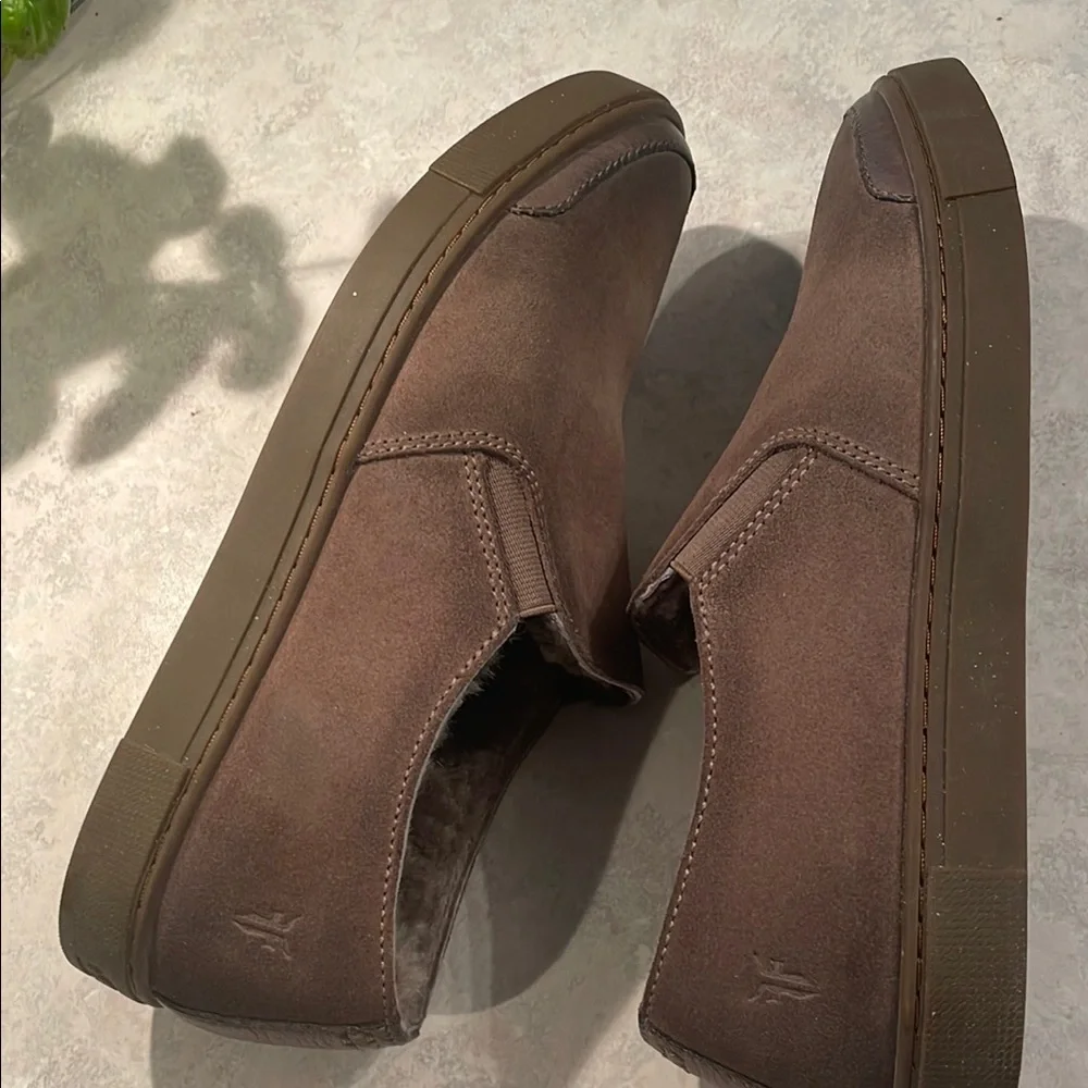 Frye Women's Brown Slip-On Suede Sneakers